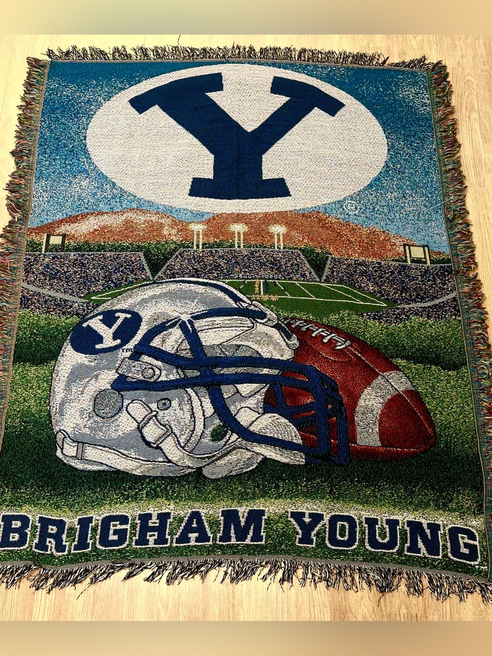 BYU Brigham Young University Cougars Football Woven Throw